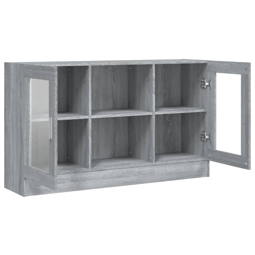 Vitrine Cabinet Grey Sonoma 120x30.5x70 cm Engineered Wood