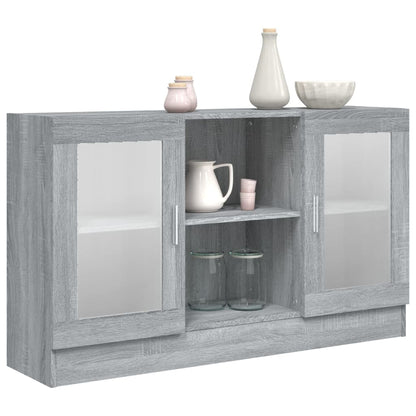 Vitrine Cabinet Grey Sonoma 120x30.5x70 cm Engineered Wood