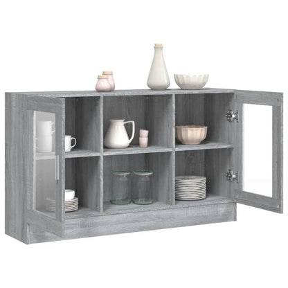 Vitrine Cabinet Grey Sonoma 120x30.5x70 cm Engineered Wood