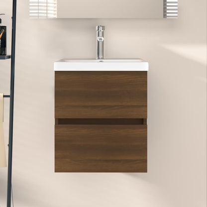 Sink Cabinet Brown Oak 41x38.5x45 cm Engineered Wood