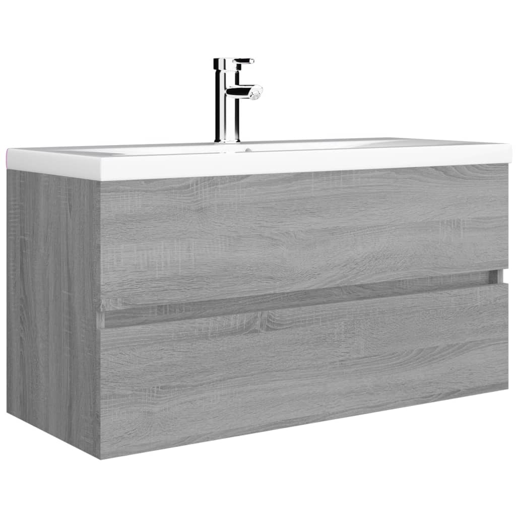 Sink Cabinet Grey Sonoma 90x38.5x45 cm Engineered Wood