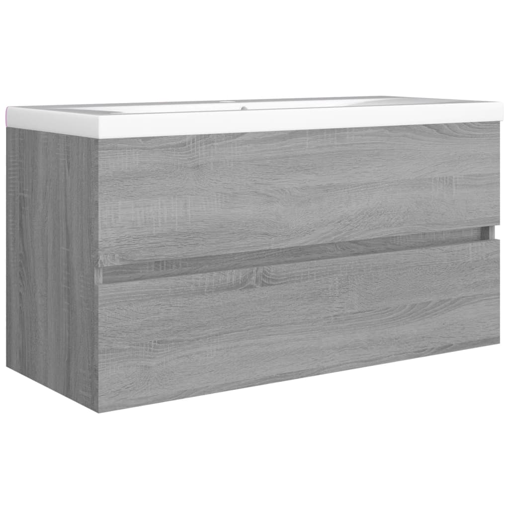 Sink Cabinet Grey Sonoma 90x38.5x45 cm Engineered Wood