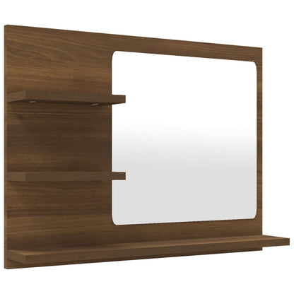 Bathroom Mirror Brown Oak 60x10.5x45 cm Engineered Wood