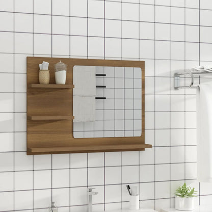 Bathroom Mirror Brown Oak 60x10.5x45 cm Engineered Wood