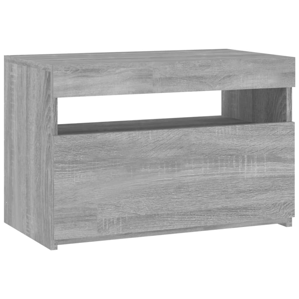 TV Cabinet with LED Lights Grey Sonoma 60x35x40 cm