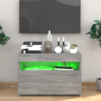 TV Cabinet with LED Lights Grey Sonoma 60x35x40 cm