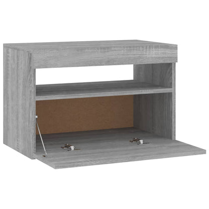 TV Cabinet with LED Lights Grey Sonoma 60x35x40 cm