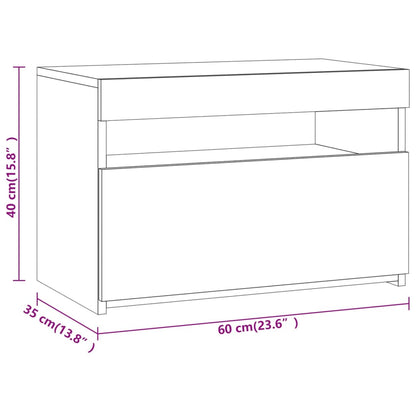 TV Cabinet with LED Lights Grey Sonoma 60x35x40 cm