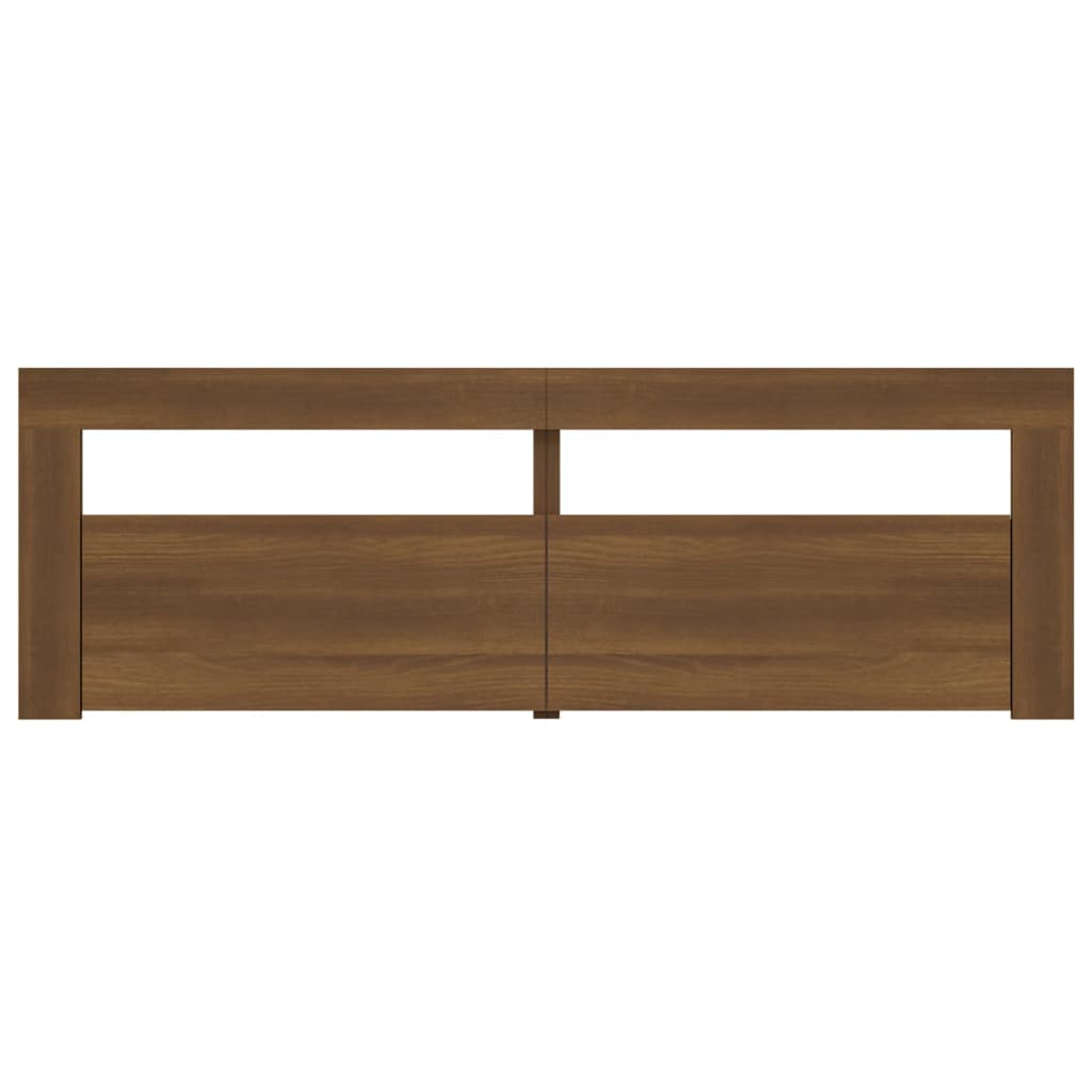 TV Cabinet with LED Lights Brown Oak 120x35x40 cm