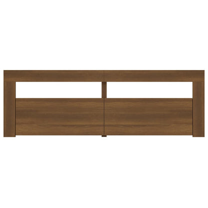 TV Cabinet with LED Lights Brown Oak 120x35x40 cm