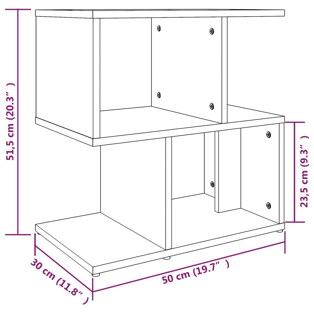 Bedside Cabinet Grey Sonoma 50x30x51.5 cm Engineered Wood