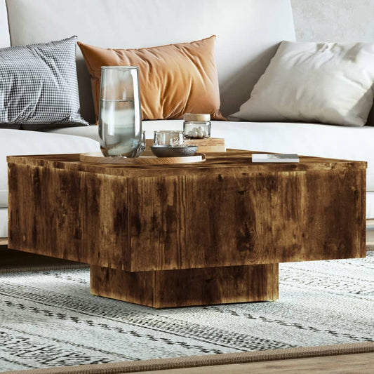 Coffee Table Smoked Oak 60x60x31.5 cm Engineered Wood