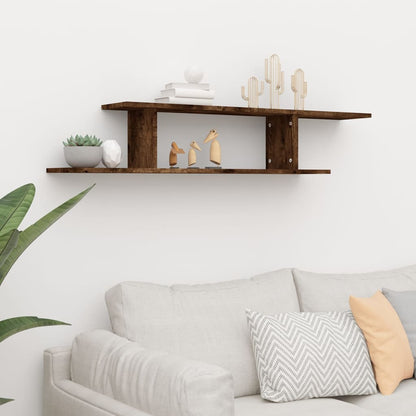 Wall-Mounted TV Shelf Smoked Oak 125x18x23 cm Engineered Wood