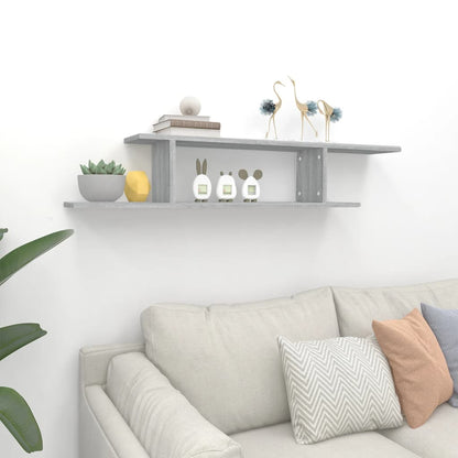 Wall-Mounted TV Shelf Grey Sonoma 125x18x23 cm Engineered Wood