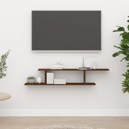 Wall-Mounted TV Shelf Brown Oak 125x18x23 cm Engineered Wood