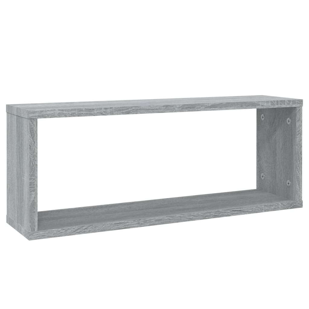 Wall Cube Shelves 2 pcs Grey Sonoma 60x15x23 cm Engineered Wood