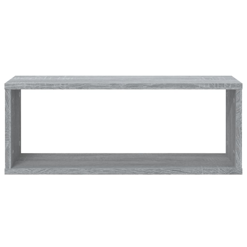 Wall Cube Shelves 2 pcs Grey Sonoma 60x15x23 cm Engineered Wood