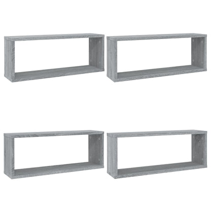 Wall Cube Shelves 4 pcs Grey Sonoma 60x15x23 cm Engineered Wood