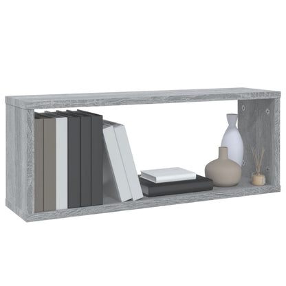 Wall Cube Shelves 4 pcs Grey Sonoma 60x15x23 cm Engineered Wood