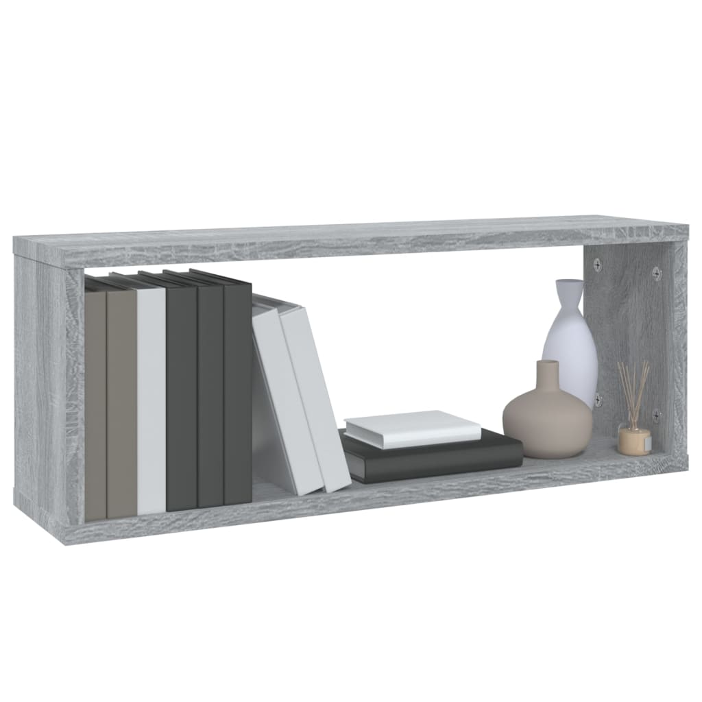 Wall Cube Shelves 6 pcs Grey Sonoma 60x15x23 cm Engineered Wood