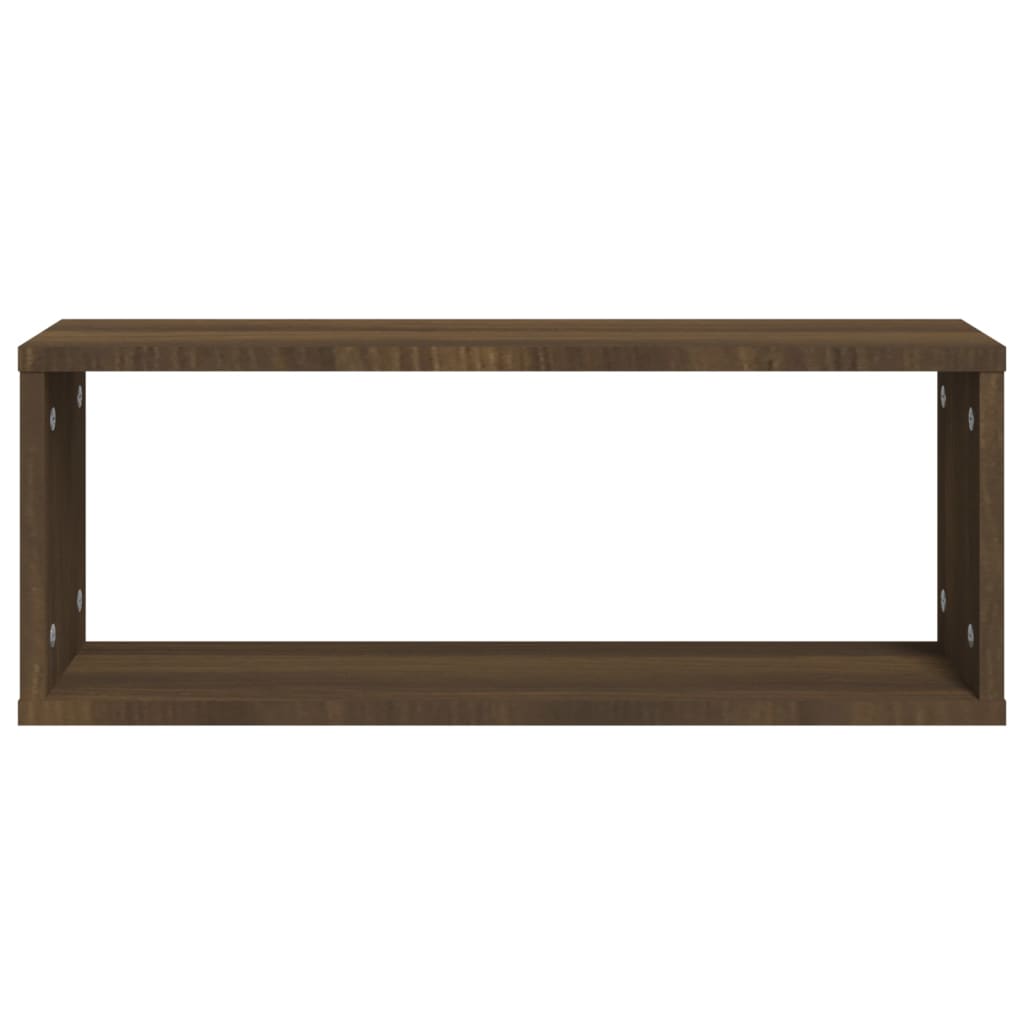 Wall Cube Shelves 2 pcs Brown Oak 60x15x23 cm Engineered Wood