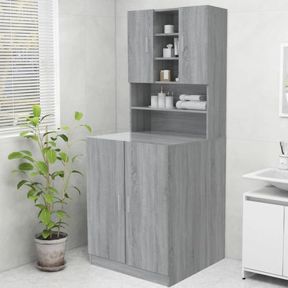 Washing Machine Cabinet Grey Sonoma 70.5x25.5x90 cm