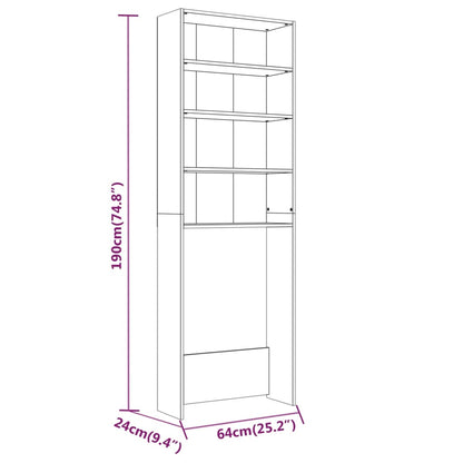 Washing Machine Cabinet Grey Sonoma 64x24x190 cm