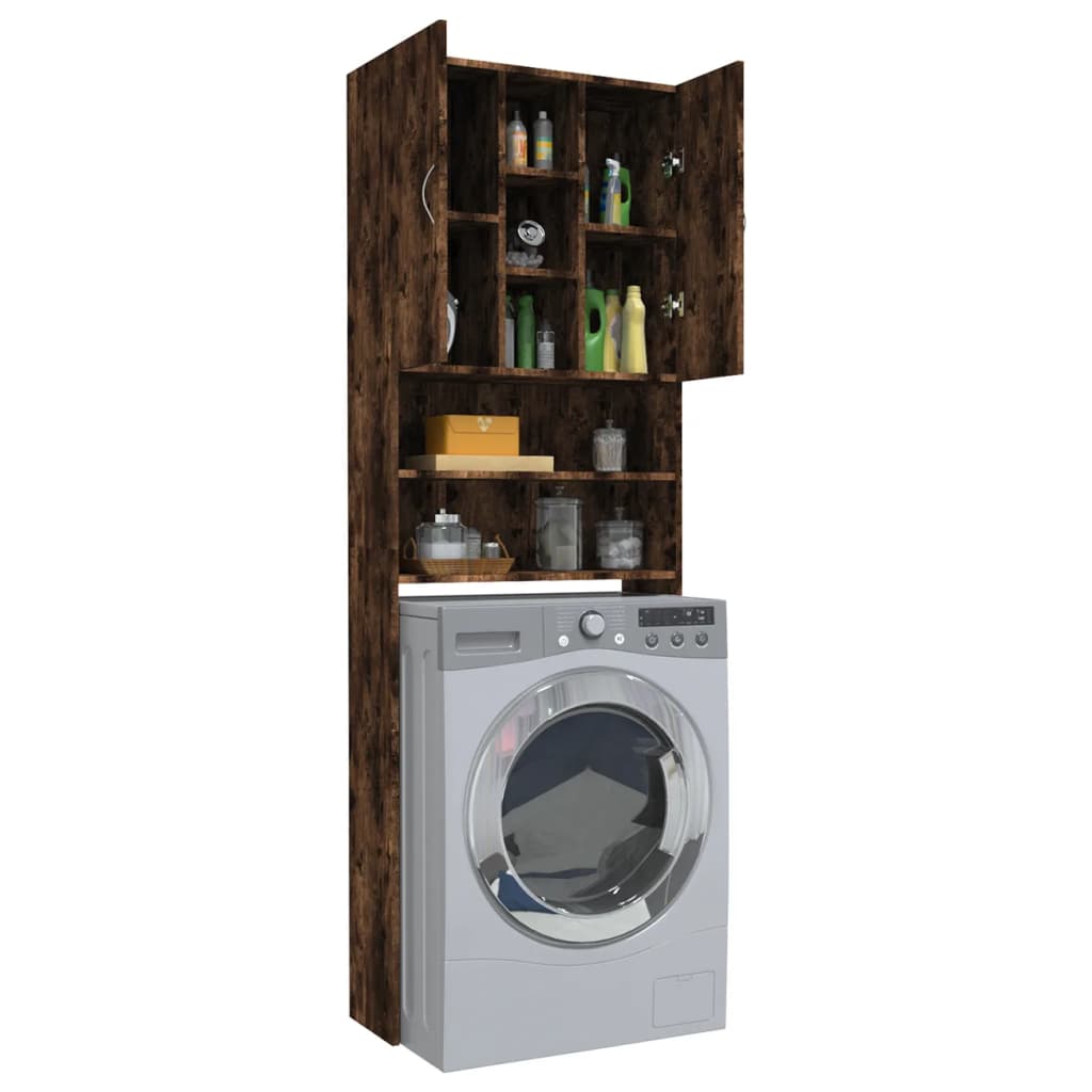 Washing Machine Cabinet Smoked Oak 64x25.5x190 cm