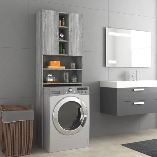 Washing Machine Cabinet Grey Sonoma 64x25.5x190 cm