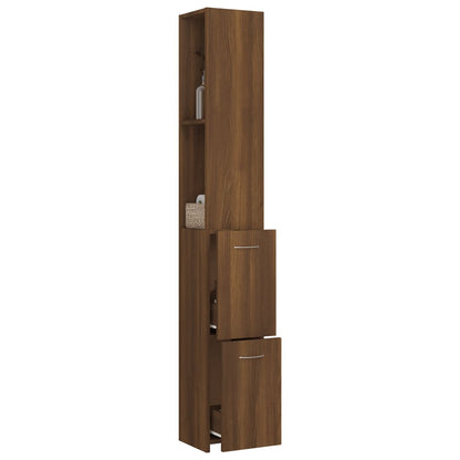 Bathroom Cabinet Brown Oak 25x26.5x170 cm Engineered Wood