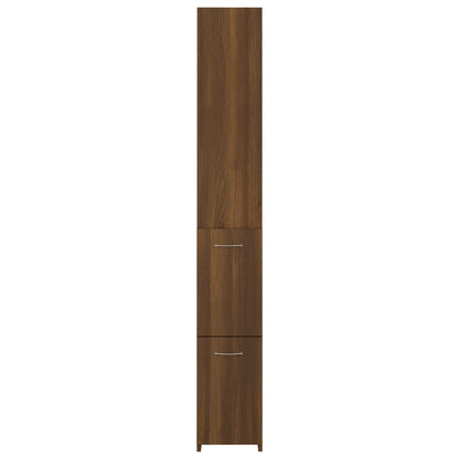 Bathroom Cabinet Brown Oak 25x26.5x170 cm Engineered Wood