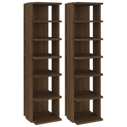 Shoe Racks 2 pcs Brown Oak 27.5x27x102 cm Engineered Wood