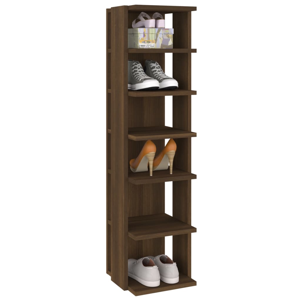 Shoe Racks 2 pcs Brown Oak 27.5x27x102 cm Engineered Wood