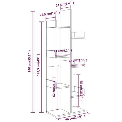 Book Cabinet 48x25.5x140 cm Brown Oak Engineered Wood