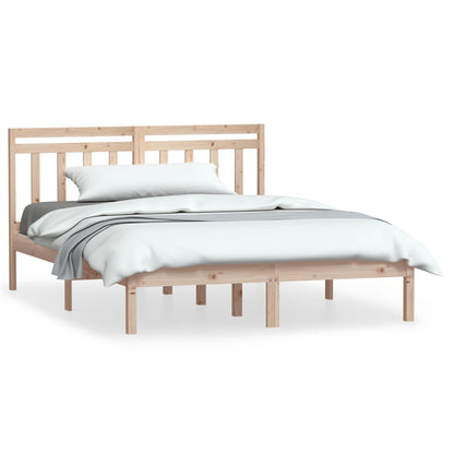 Bed Frame without Mattress Double Solid Wood