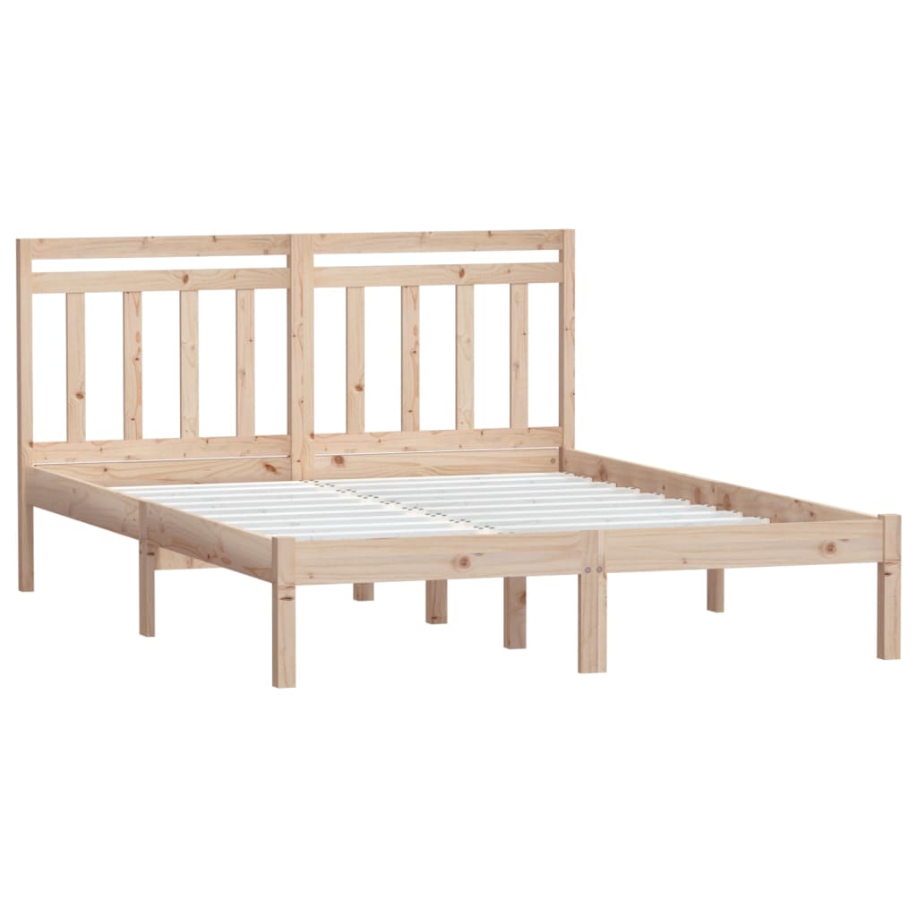 Bed Frame without Mattress Double Solid Wood