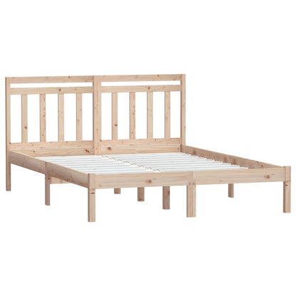 Bed Frame without Mattress Double Solid Wood