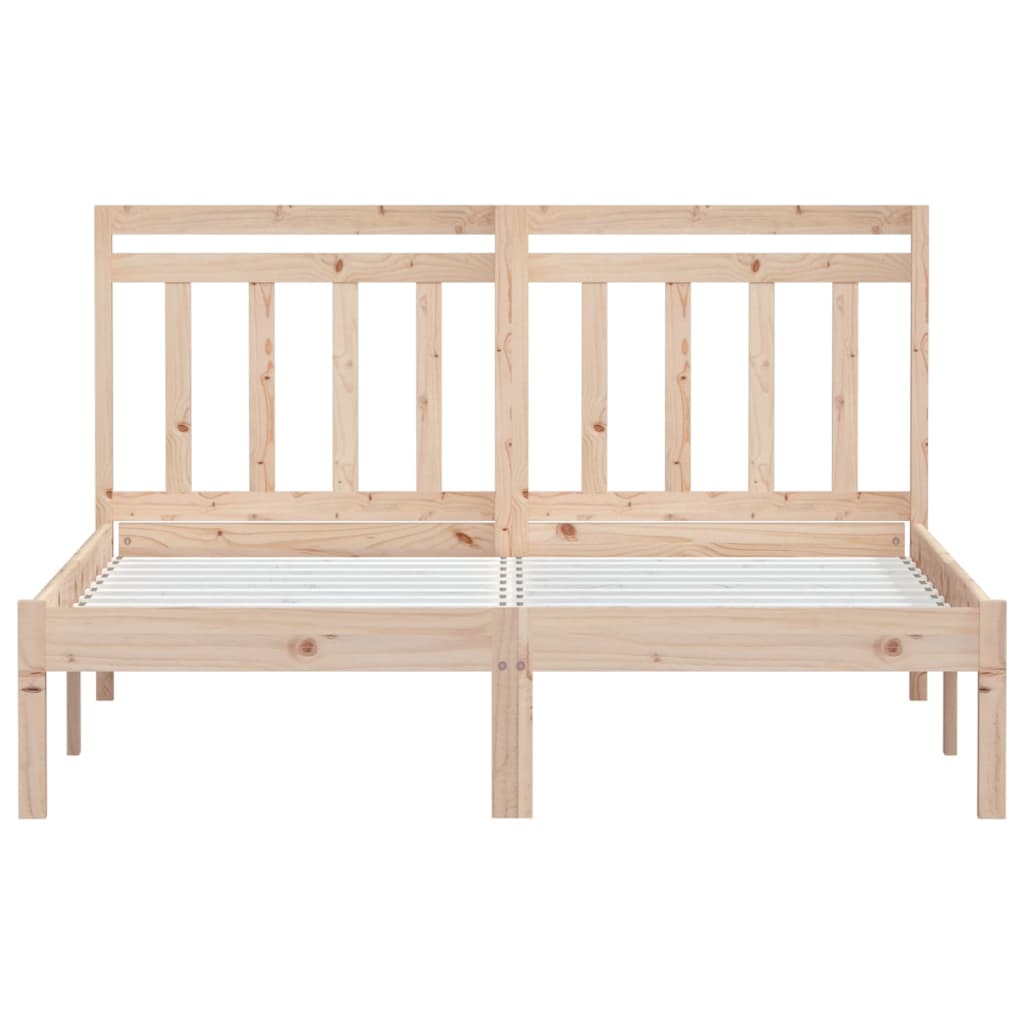 Bed Frame without Mattress Double Solid Wood