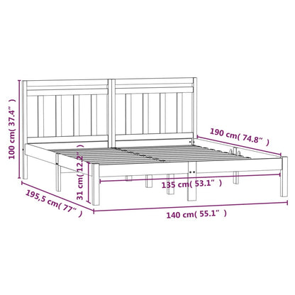 Bed Frame without Mattress Double Solid Wood