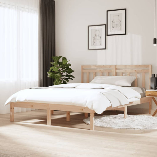 Bed Frame Solid Wood Pine 140x190 cm