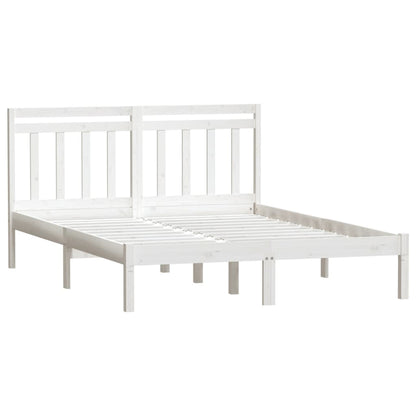 3100570 vidaXL Bed Frame without Mattress White Solid Wood 140x190 cm (809998+814095)