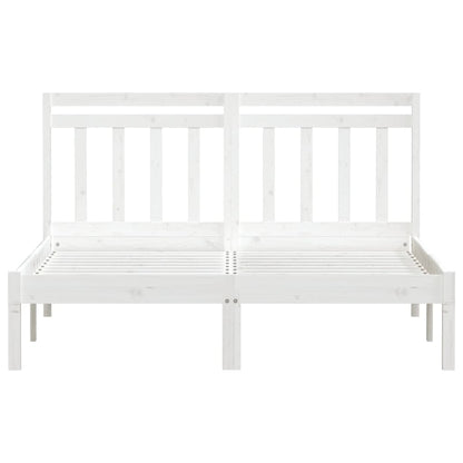 3100570 vidaXL Bed Frame without Mattress White Solid Wood 140x190 cm (809998+814095)