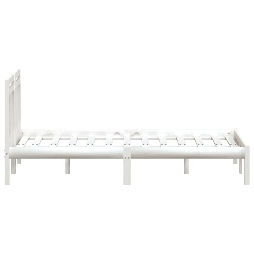 3100570 vidaXL Bed Frame without Mattress White Solid Wood 140x190 cm (809998+814095)