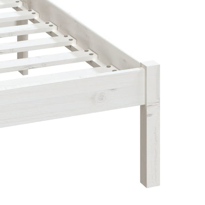 3100570 vidaXL Bed Frame without Mattress White Solid Wood 140x190 cm (809998+814095)