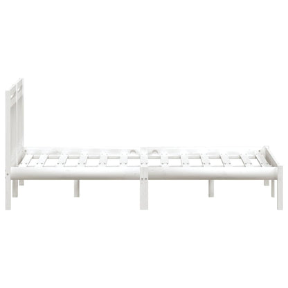 Bed Frame White Solid Wood Pine 140x200 cm