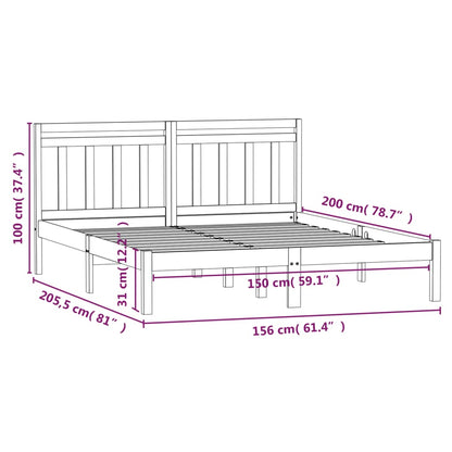 Bed Frame without Mattress King Size Solid Wood