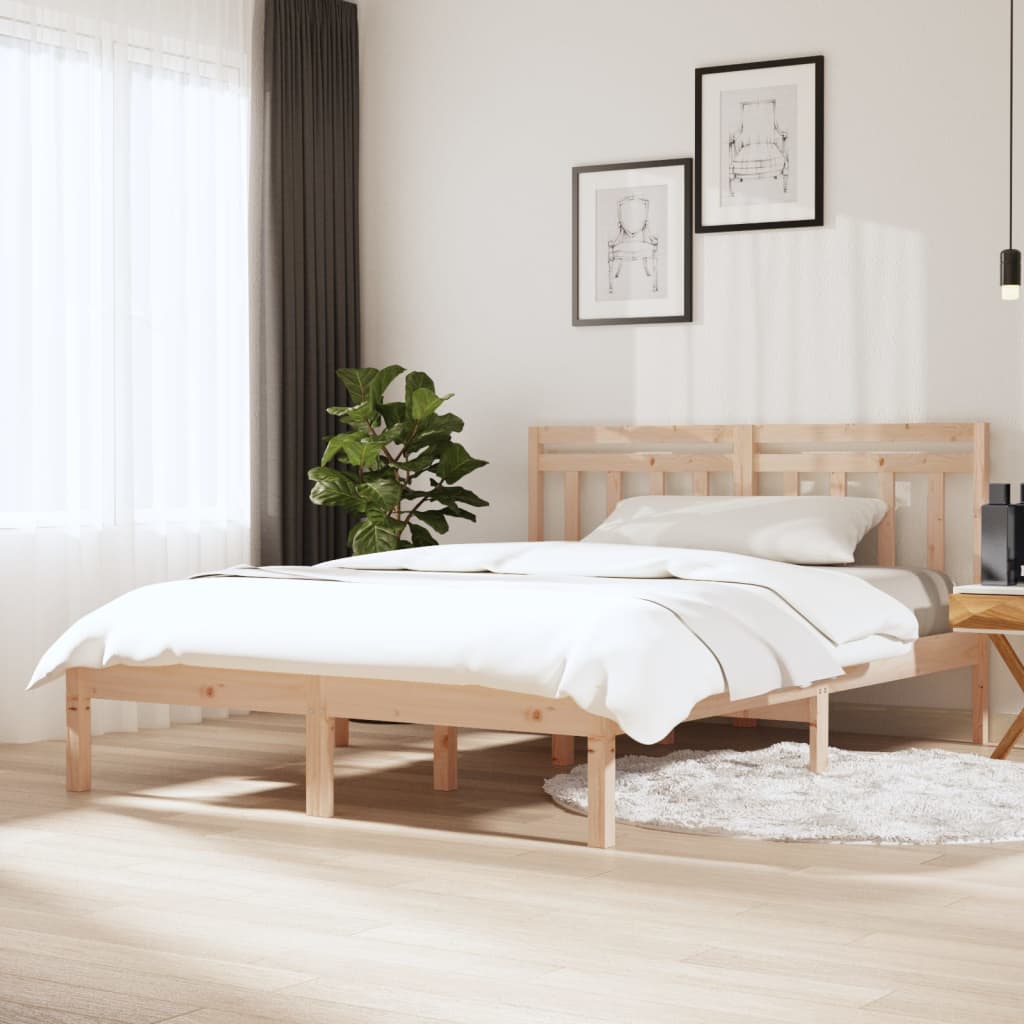 Bed Frame without Mattress King Size Solid Wood