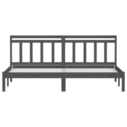 3100601 vidaXL Bed Frame without Mattress Grey Solid Wood 160x200 cm (810029+814106)