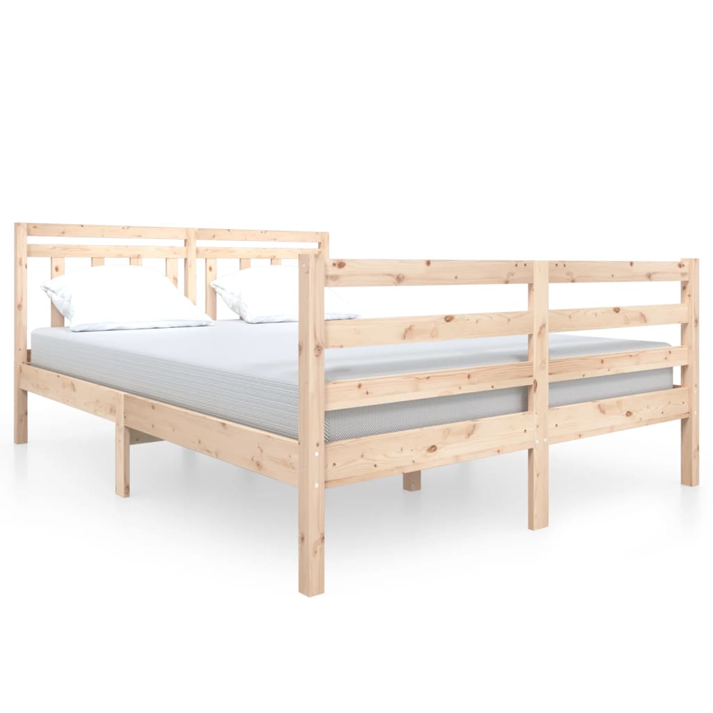 Bed Frame 135x190 cm Double Solid Wood