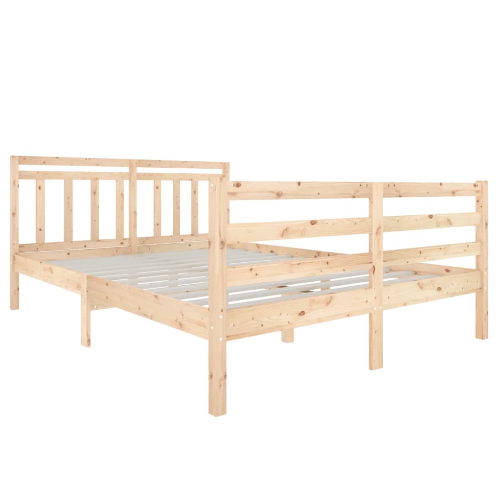 Bed Frame 135x190 cm Double Solid Wood